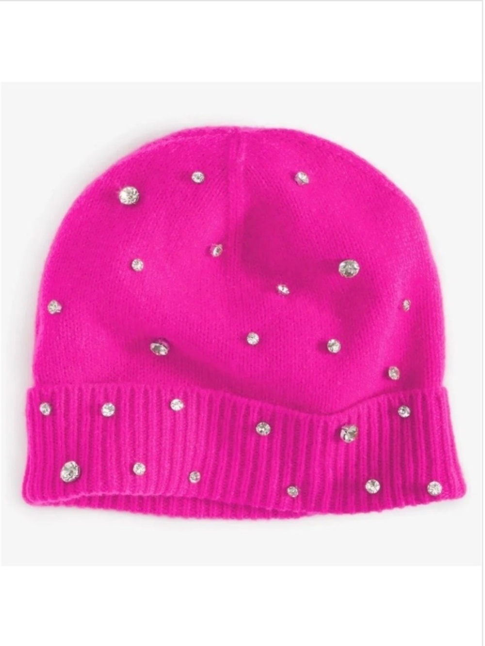 Charter Club Cashmere Embellished Cuffed Beanie Pink OS